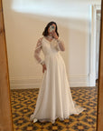 Vintage 70s Long Sleeved Boheme Bridal Dress