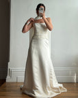 Vintage Y2K Satin Minimalist Strapless Wedding Gown (extra long)