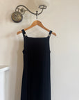 Vintage 90s Velvet High Front Evening Gown With Rhinestones