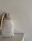 Vintage 60s Beaded Crochet Accordion Bag