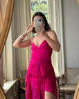 Vintage Y2K Pure Silk Fairy Dress Hot Pink