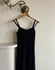 Vintage 90s Double Strap Midi Dress Black