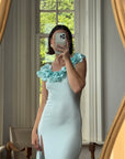 Vintage Y2K Aquamarine Petal Dress
