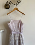 Vintage 50s Cupcake Tiered Lace Prom Dress Lilac