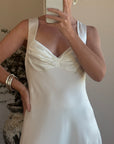 Vintage 90s Calvin Klein Satin Bridal Slip Ivory