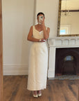 Vintage 90s Satin Slip Ribbon Crossover Bow Bridal Midi