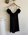 Vintage 90s Off Shoulder Mini Dress Noir