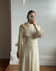 Vintage 60s Boat Neck Pussybow Wedding Dress