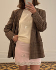 Vintage Pink Embroidered Slip Skirt
