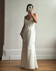 Vintage 90s Gathered Daisy Wedding Dress