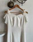Vintage 90s Crepe Rosette Wedding Dress