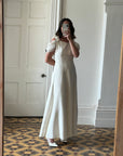 Vintage 90s Crepe Rosette Wedding Dress