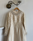 Vintage 60s Embellished Italian Made Silk and Wool Wedding Gown