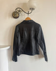 Vintage 90s Cropped Zip Front Leather Jacket