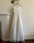Vintage 90s Scoop Neck Floral Wedding Dress