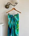 Vintage 70s Hawaiian Sarong Dress Watercolour Floral