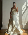 Vintage Y2K Vera Wang Silk Pleated Wedding Gown