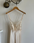 Vintage Peach Satin Slip Dress Crossover straps