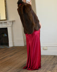 Vintage 60s Chocolate Brown Fur Scalloped Caplet