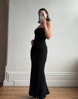 Vintage 90s Black Sleeveless Column Maxi Dress