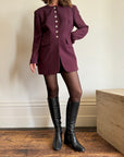 Vintage 90s Plum Button Up Blazer Dress