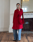 Vintage 90s Red Mid Length Trench Coat