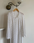 Vintage 60s Crochet Lace Long Sleeved Wedding Gown