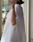 Vintage 80s Wedding Morning Lace Peignoir and Slip Set