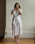 Vintage 80s Draped Jersey Australian Made Wedding Dress White