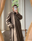 Vintage 70s Showerproof Double Breasted Trench Coat Olive
