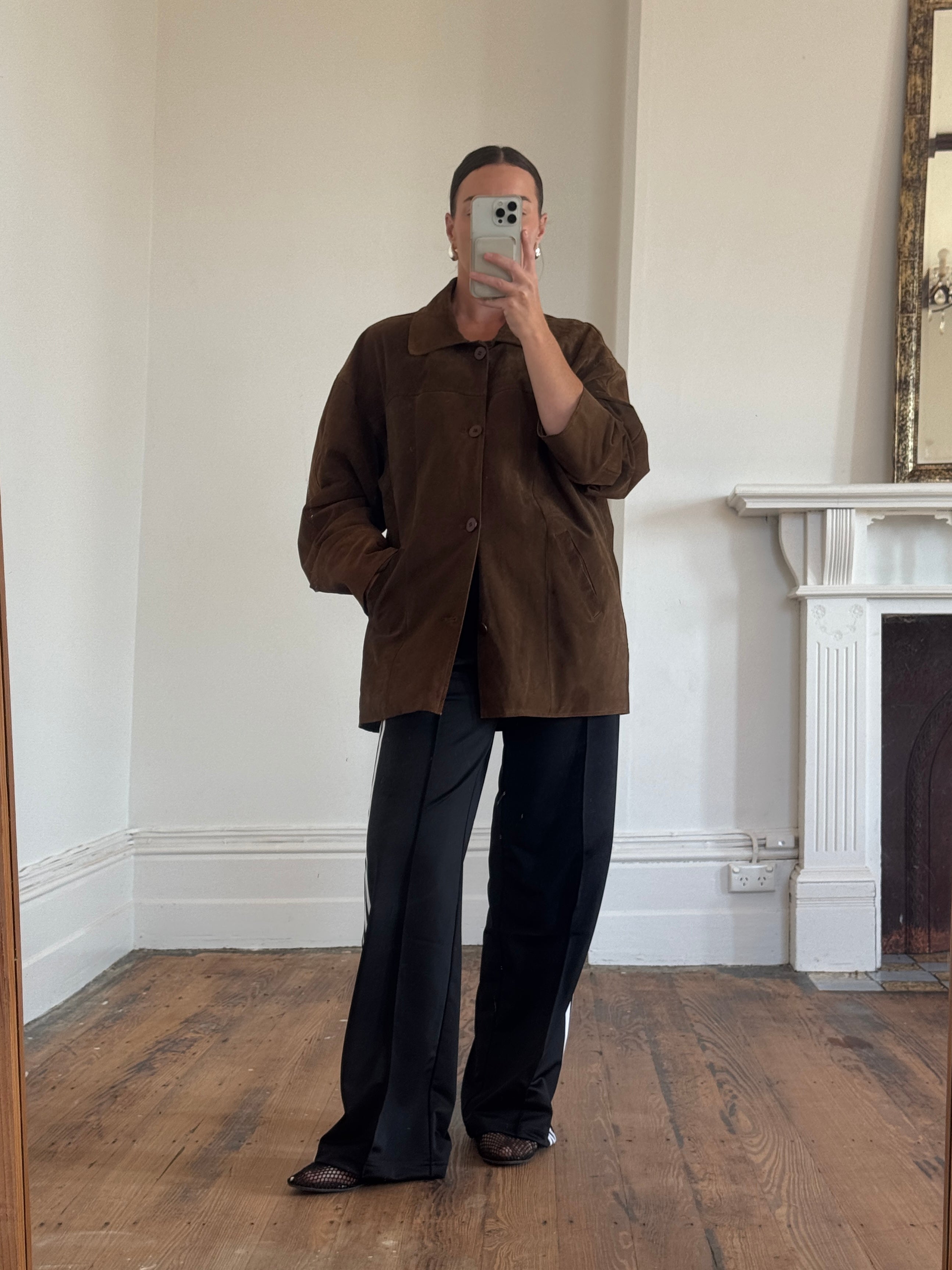Vintage 90s Cognac Suede Barn Jacket