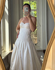 Vintage Y2K Pure Silk Drop Waist Satin Strapless Wedding Gown
