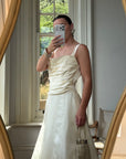 Vintage Y2K Vera Wang Silk Pleated Wedding Gown