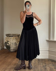 Vintage 80s Velvet Full Circle Midi Dress