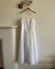 Vintage 90s Square Cut Lace Up Slip Wedding Dress