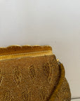 Vintage Golden Beaded Leaf Evening Purse