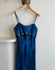 Vintage 90s Midnight Blue Dress With Flowers