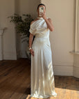 Archival Y2K Satin Cowl Neck Slip gown Ivory
