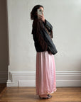 Vintage 70s Fringed Lace Up Leather Jacket Chocolate Noir