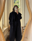 Vintage Australian Made Wool and Cashmere Oversized Coat Noir