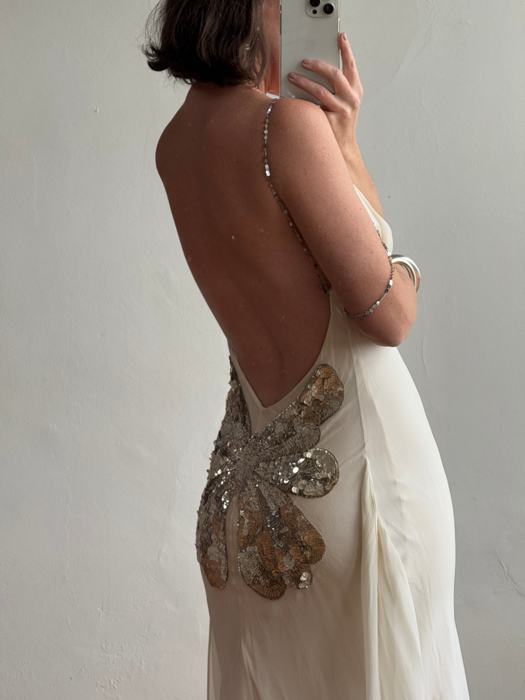 Vintage 2002 Collette Dinnigan Runway Documented Pure Silk Butterfly Dress