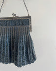 Antique 1920s Beaded Art Deco Evening Bag Navy