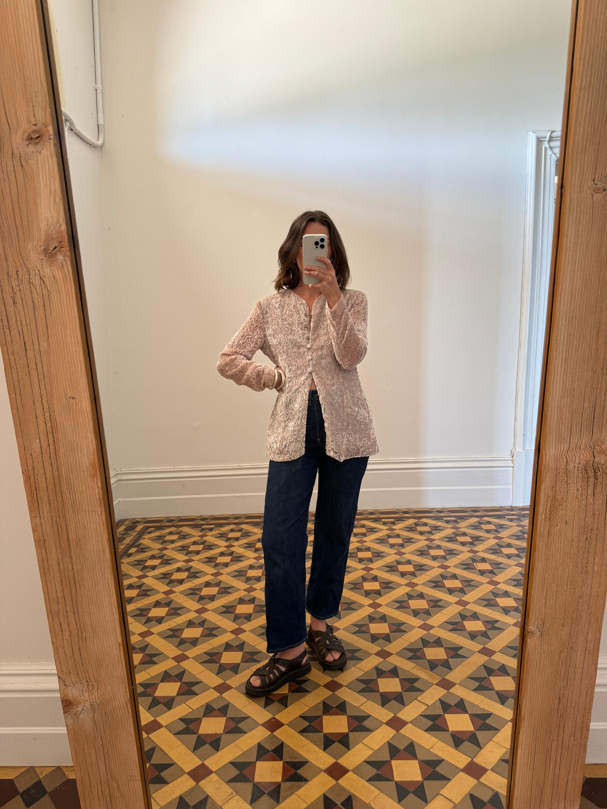 Vintage Carla Zampatti Velvet Jacquard Top