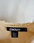 Vintage 90s DKNY Pure Silk Embroidered Camisole Creme