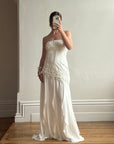 Vintage 90s Embroidered Strapless Fairy Wedding Gown