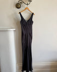 Vintage 90s Bias Cut Prom Dress Noir