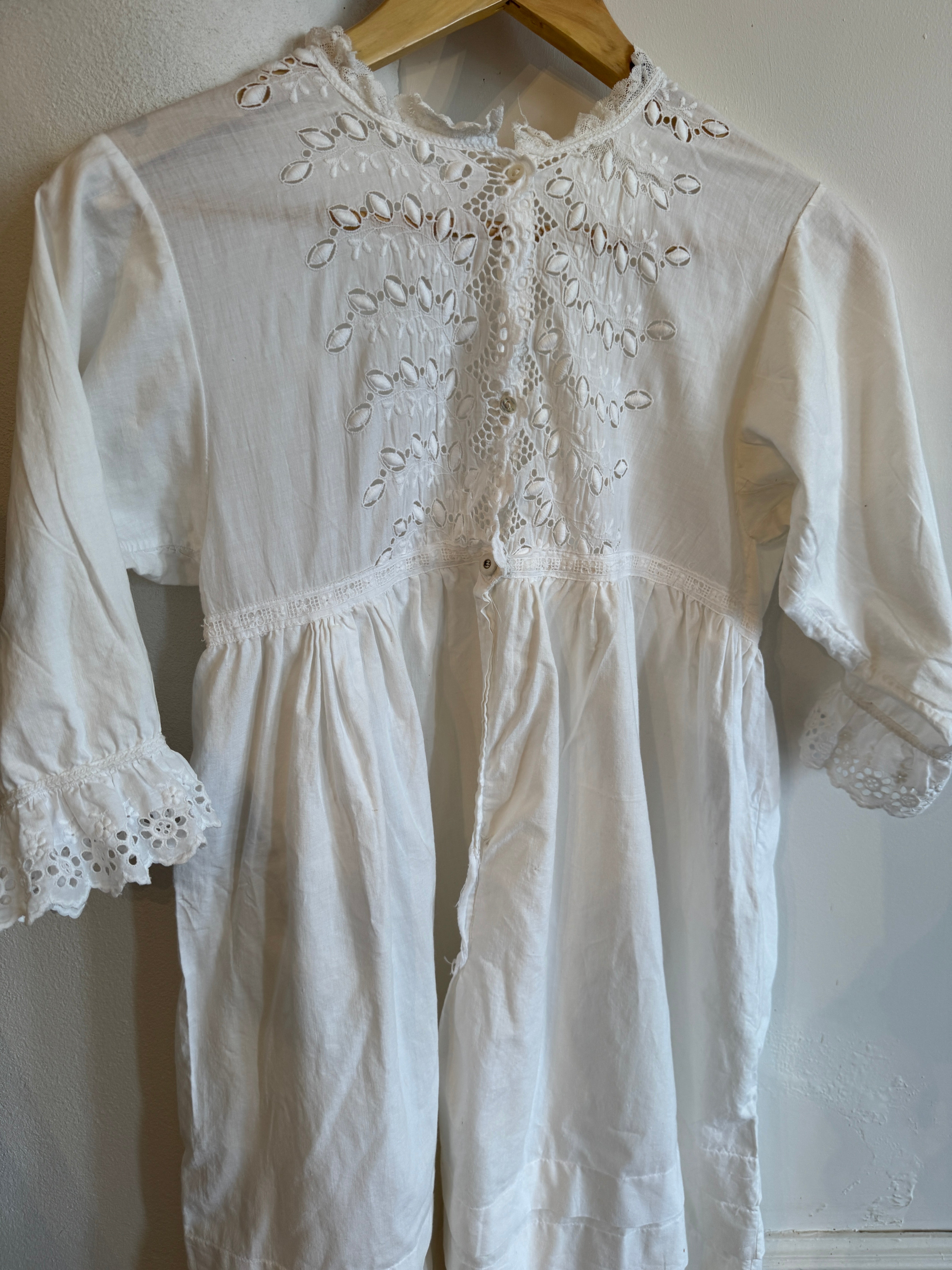 Vintage Edwardian Cotton Broderie Anglaise Tunic