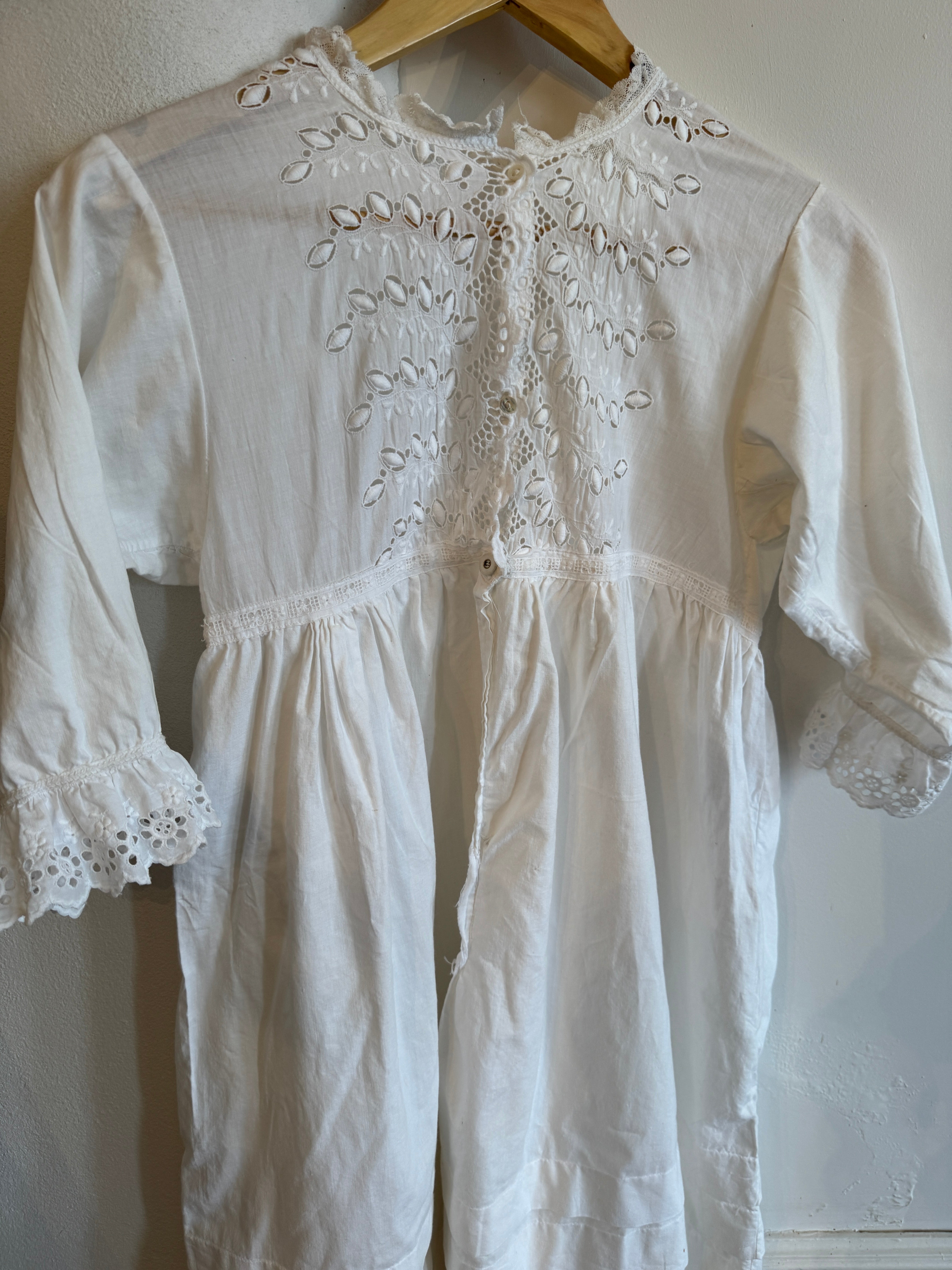 Vintage Edwardian Cotton Broderie Anglaise Tunic