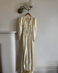 Vintage 40s Satin Minimalist Wedding Gown Creme
