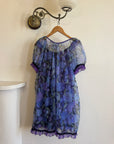 Vintage 60s Moonflower Slip and Cape Set